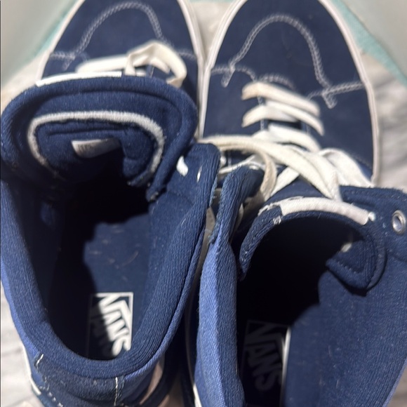 Vans Blue and White High-Top Sneakers - Picture 6 of 7